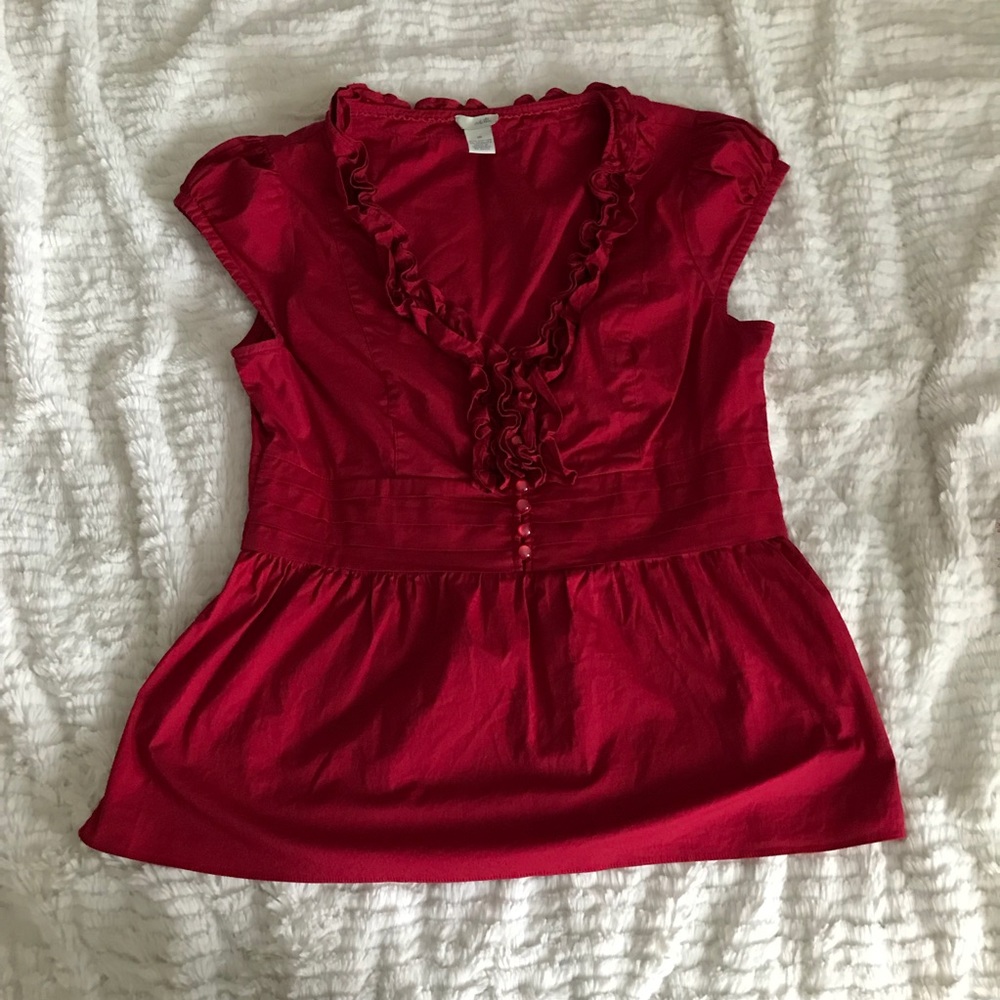 Odille Red Peplum top